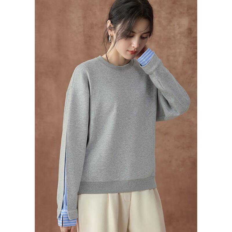 Women's Spliced Faux Two-Piece Sweatshirt