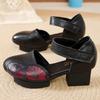 Fashion GKTINOO 2025 New Women Sandals Summer Genuine Leather Thick Heels Sandals Ethnic Style Round Toe Casual High Heel Mom Shoes