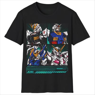 Mobile Suit Gundam Graphic TShirt 100Cotton Oversized Unisex Shirt Y2k Unisex Short Sleeve ONeck Selling Popular High Quality