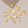5PCS Mini Star Moon Charms For Making Necklace Bracelet Pendants Findings stainless steel Flower Love Charm DIY Handmade Jewelry
