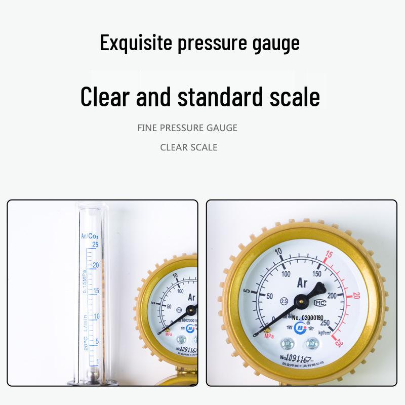 Shockproof Argon Pressure Reducer & Flowmeter for Arc Welding - Energy-saving, Drop-proof Gauge & Reducing Valve