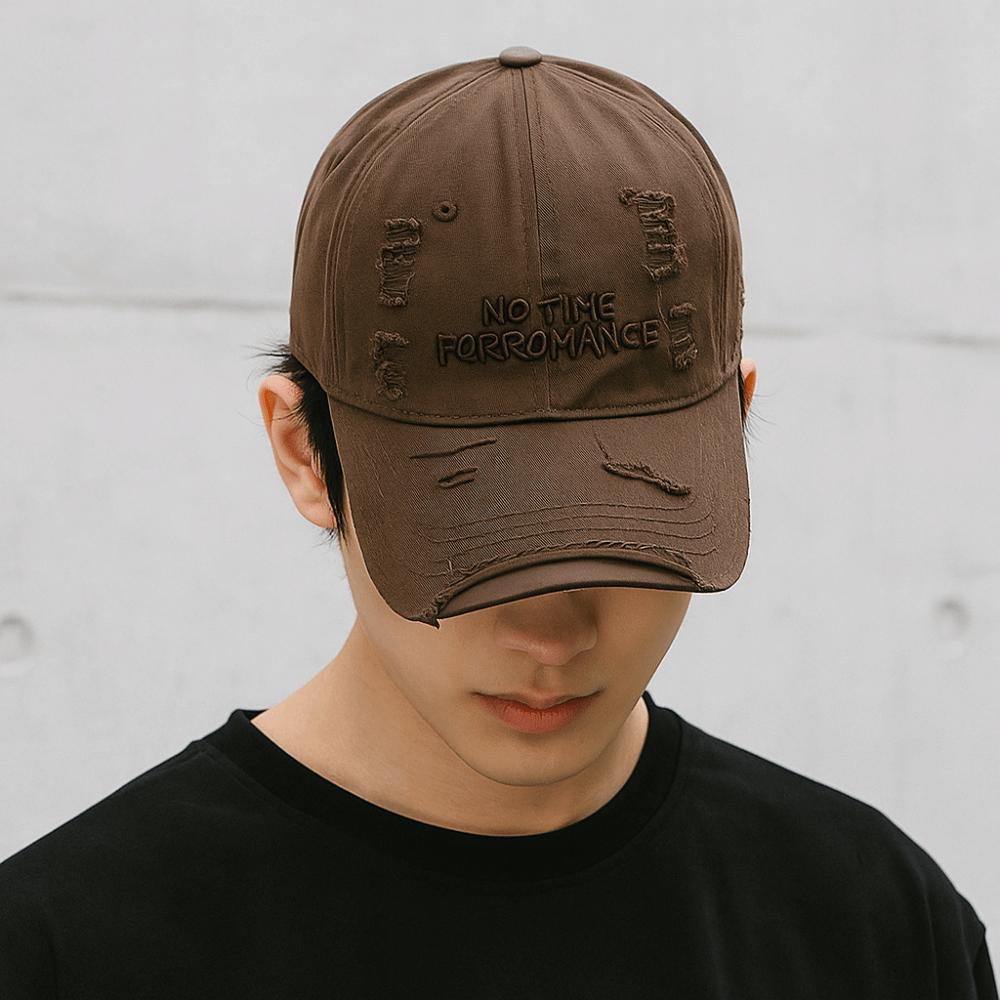 Korean Letter Baseball Hat Alphabet Embroidery Holes Peaked Cap Casual Snapback Cap  Men Women