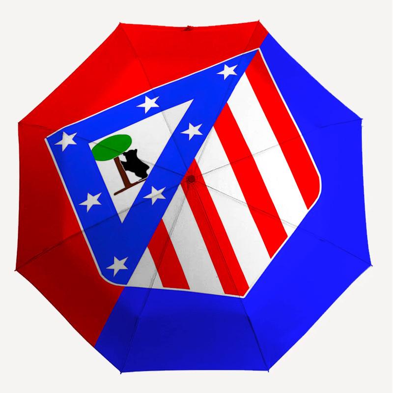 1PC Atletico Madrid Umbrella-8-Rib Reinforced, Automatic Open, Lightweight & Durable, Cute Fashion Accessory for Outdoor-Y0363