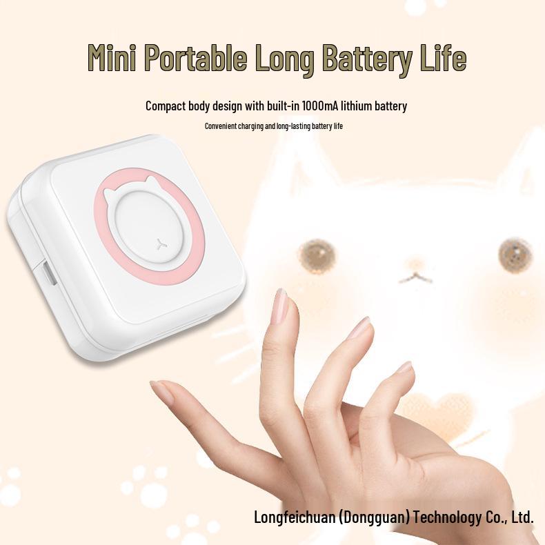 Imprimantă termică mini wireless compactă pentru etichete și fotografii, pentru utilizare mobilă și studenți