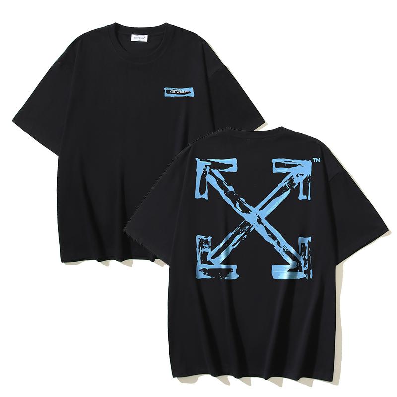 Off-White 2026 Summer New Letter Graffiti Arrow Pattern Printed Short Sleeved T-shirt for Men and Women
