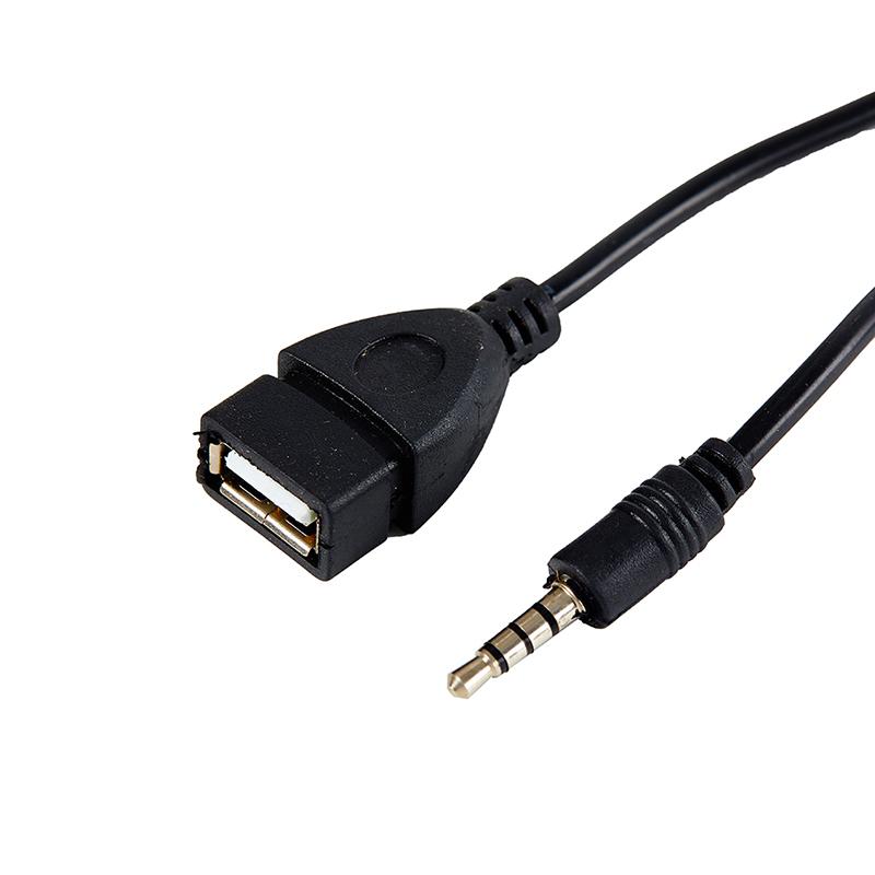0.2 M 3.5Mm Male Audio Aux Jack To Usb 2.0 Type A Female Otg Converter Plug