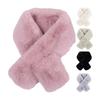 Cross Scarf Faux Rabbit Fur Thickened Soft Cozy Plush Cold Resistant Solid Color Autumn Winter Women Neck Warmer Collar Scarf for Daily Life