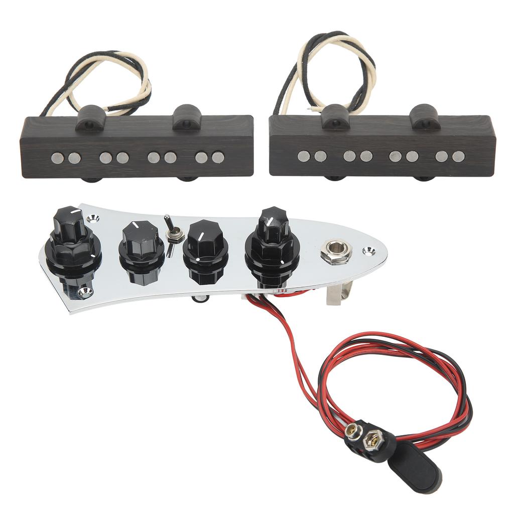 4 String Pickup Set Noiseless Pickup with Wired Bass Control Plate Musical Instrument Accessories