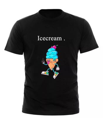 Lustiges Geschenk Eiscreme T-Shirt, Niedliches Eiscreme-Liebhaber T-Shirt Schwarz Weiß Alle Größen