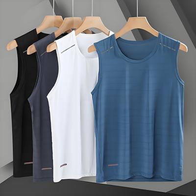 Męska koszulka sportowa bez rękawów Oddychająca Szybkoschnąca Fitness Tank Top O-Neck Letnia Kamizelka Sportowa do Siłowni Koszykówki Biegania Ćwiczeń
