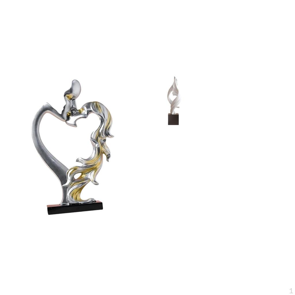 Kissing Couple Figurine Abstract Art Statue Decorative Collectible Desktop Ornament for Bedroom