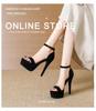 13.5cm Ultra High Thick Sole Platform Open Toe Sandals for Women - Nightclub & Runway Pole Dancing Shoes