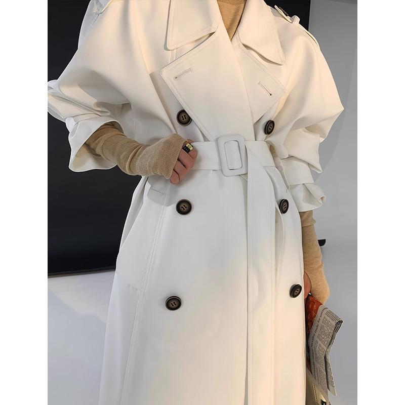Rongtai Retro British Double-Breasted Tie-Waist Trench Coat for Women - 2025 Spring Collection