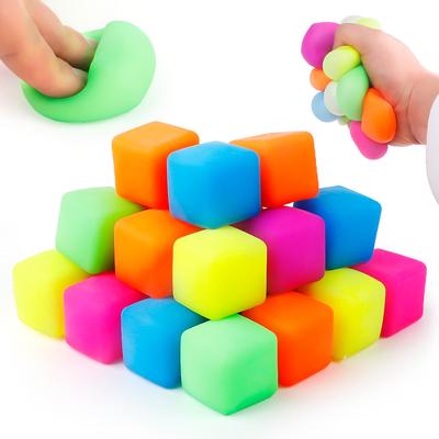 Stress Cube Square Flour Ball Stress Relief Toy Tpr Slow Rebound Pinching Music Release Stress Relief Toy