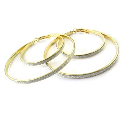 [N7230] - Creolen „Chorégraphie“ aus Gold und Silber, Ø 60 mm