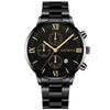 Wis Steel Strap Watch, Men'S Stainless Steel Three-Eye Calendar Quartz Alloy Watch