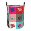 Custom Gundams Anime Laundry Basket Foldable Robot Cartoon Toy Clothes Hamper Storage Bin for