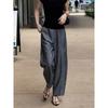 Gray High-End Wide-Leg Pants for Women, 2026 Summer New Style, High-Waisted, Slimming, Loose Straight-Cut, Versatile, Thin Casual Long Pants