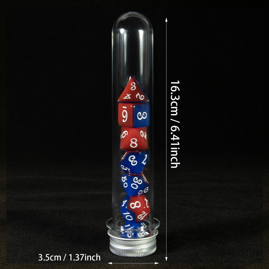 DND Dice Set 7pcs Splic Colors Polyhedral Game Dice with Tube for Entertainment Funny Party Board Games