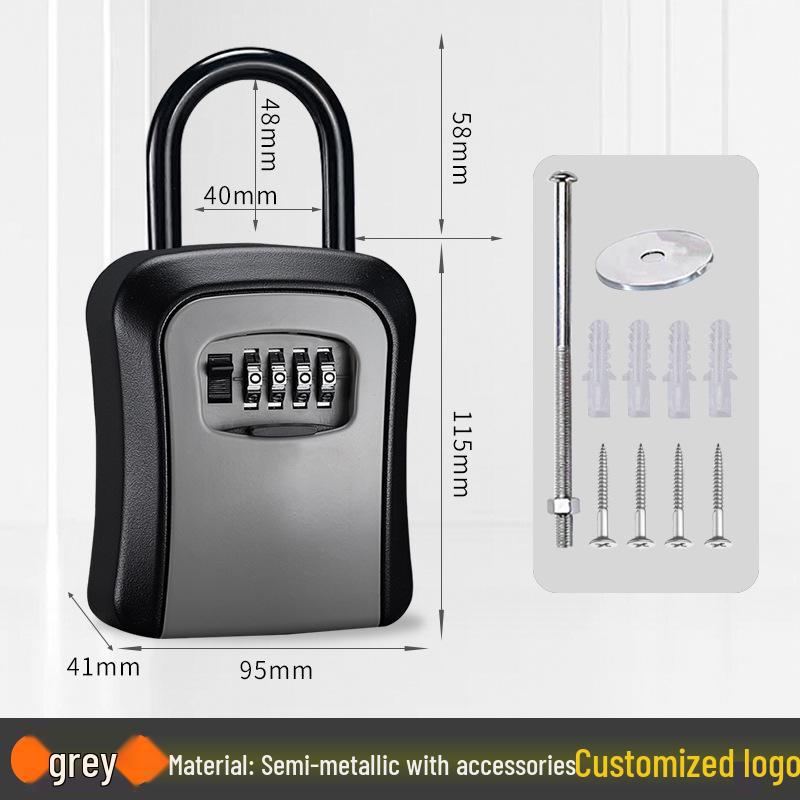 Wall-Mounted Key Lock Box for Temporary Sites with Peephole - No Drill Installation