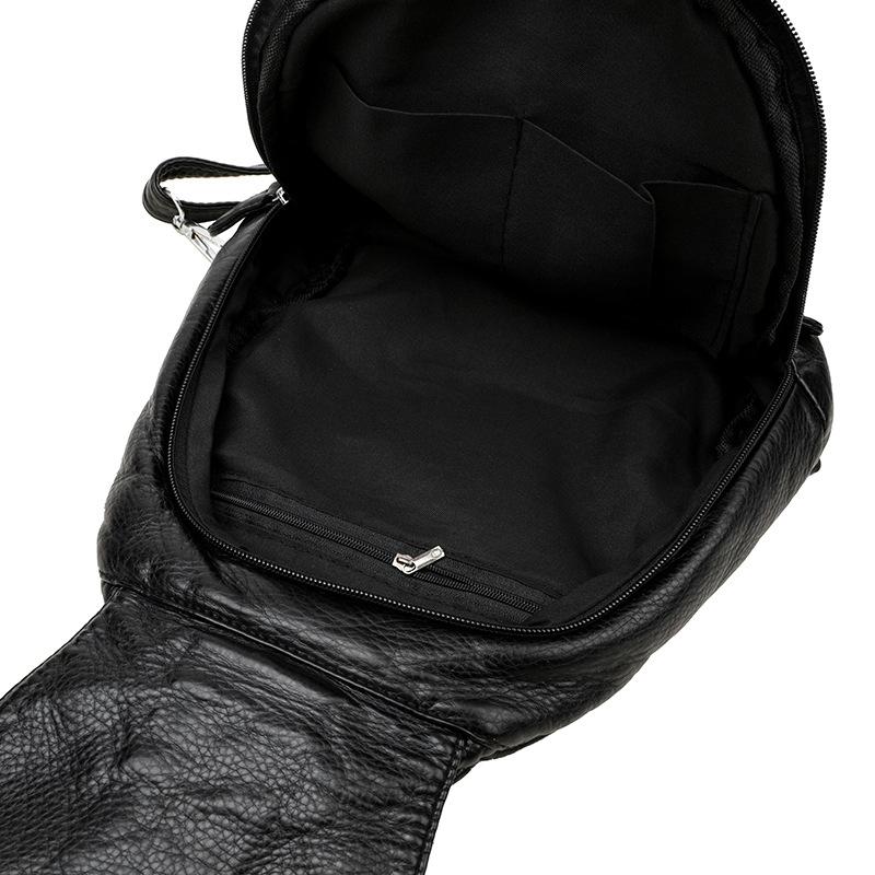 Washed Leather Backpack Fashionable Large-capacity Versatile Crossbody Bag Soft Leather Casual Backpack
