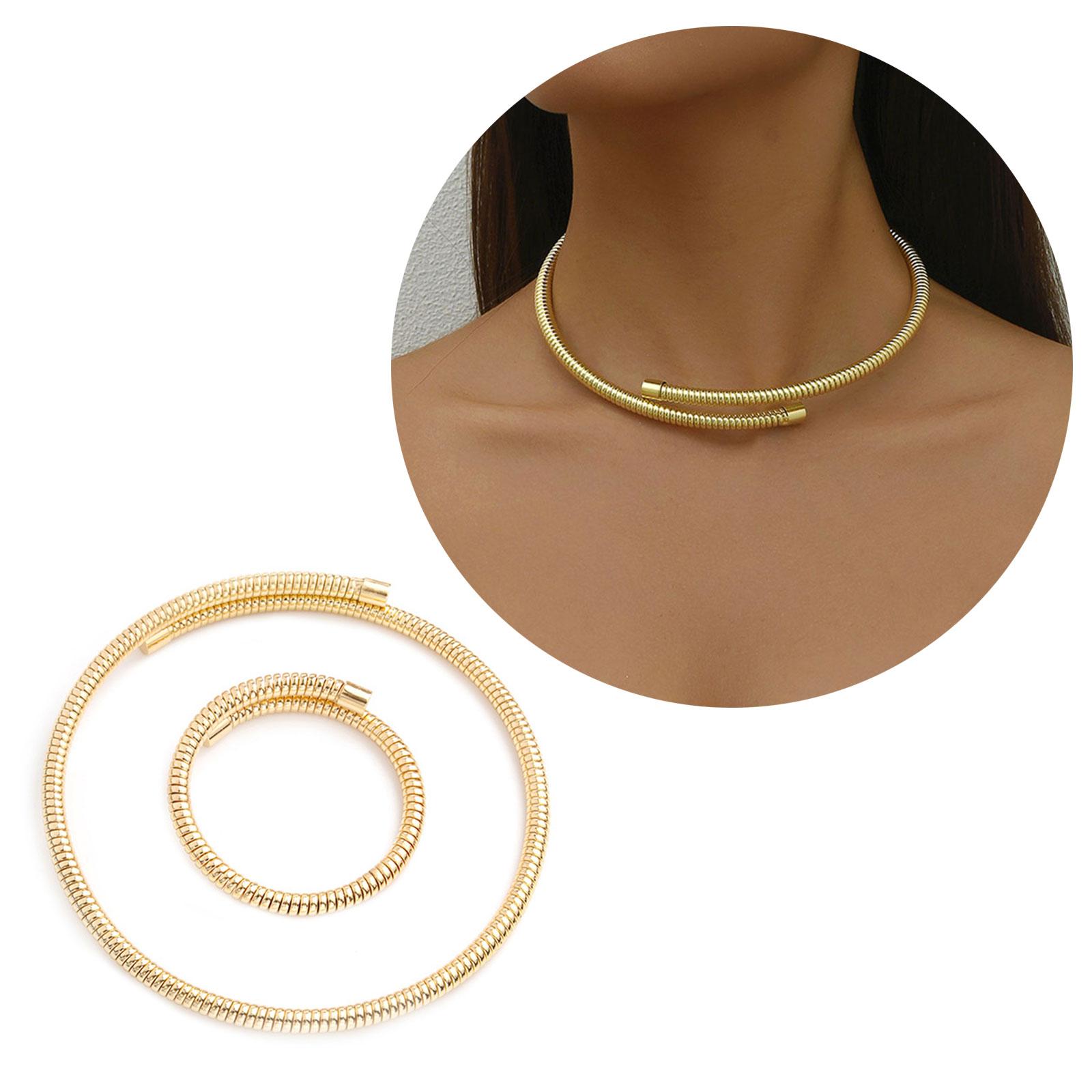 

2Pieces Stackable Multi Layer Arm Bracelet Stylish Elastic Jewelry Waterproof Necklace Elastic Bangles for Fashion Lover