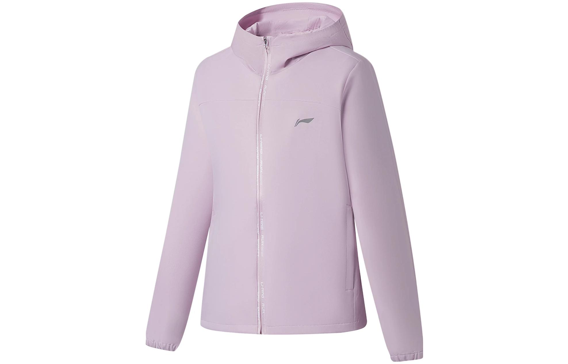 Li Ning Running Collection Trench Coats Women s Lotus Root Powders Purple Hooded Moderate AFDSA26-3 XL