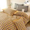 100% Cotton Luxury Bedding Set – Premium Duvet Cover + 2 Pillowcases, Classic Plaid Style, Soft & Breathable Comforter Cover Set