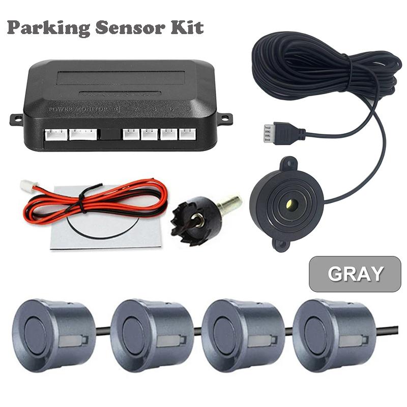 First Safe 12V 22mm Car Parking Sensor Kit Universal 4 Sensors Buzzer Reverse Backup Radar Sound Alert Indicator Probe System