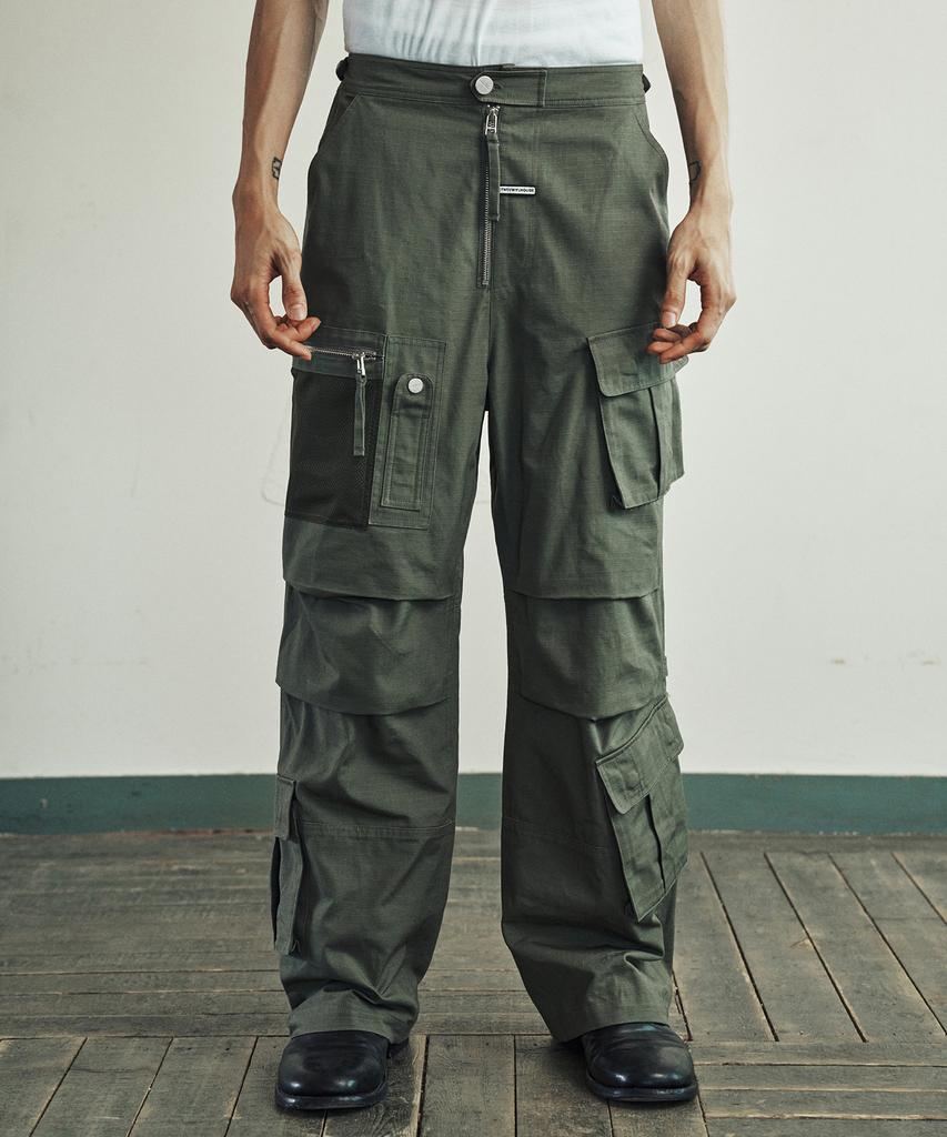 THEVINYLHOUSE Military Cargo Pants Khaki