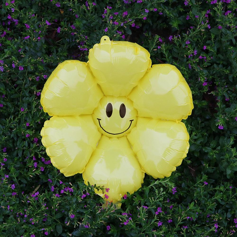Wind White Little Daisy Balloon Egg Flower Chrysanthemum Birthday Arrangement Smiley Face Sun Flower Balloon