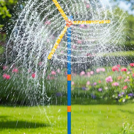139,7 cm großes Windmühlen-Sprinklerspielzeug für Kinder, 360 Grad rotierender Wassersprüher, 36 Spritzlöcher, Sommer-Spielplatz im Hinterhof und Rasen für Kleinkinder, Jungen, Mädchen, Haustiere