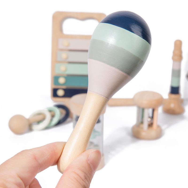 Children's Musical Wooden Rattle Toy Set for Early Education and Gift