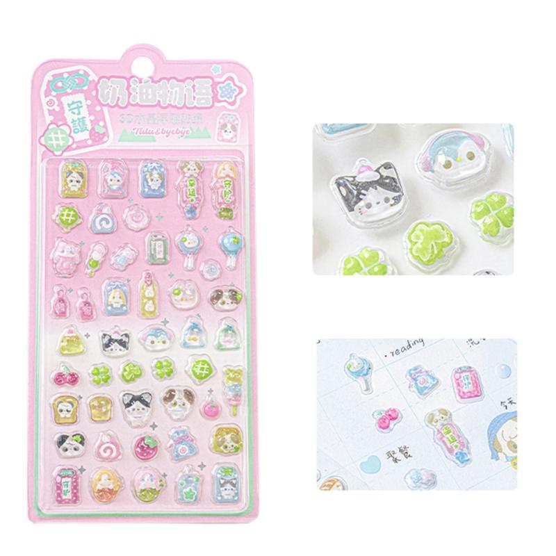 Cartoon Sticker 3D Stereoscopic Sticker Reward Sticker Bottle Sticker Decorative Sticker for Journal