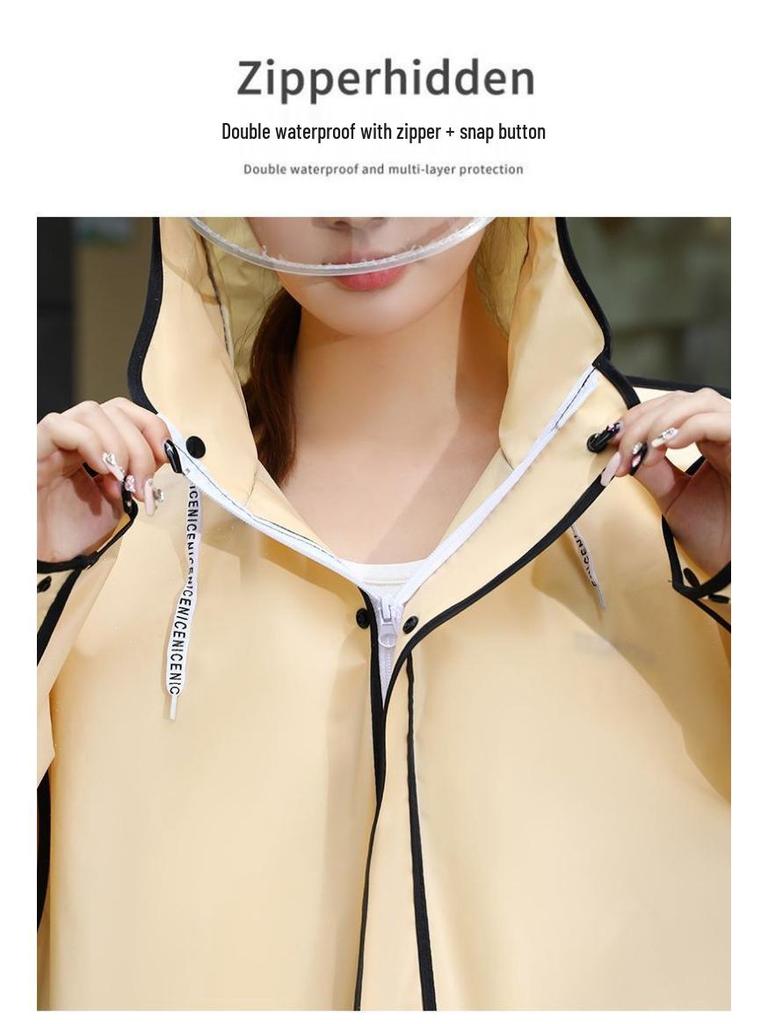 Unisex Full-Body Raincoat for Electric Vehicles with Transparent Brim