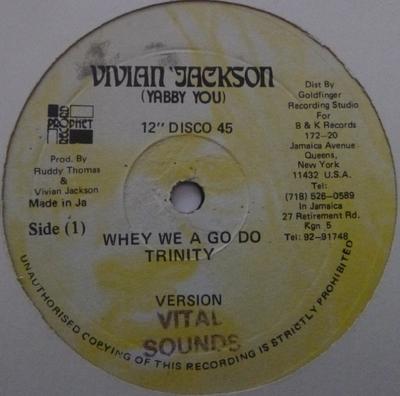 12inch Record TRINITY / THE PROPHETS - Whey We A Go Do / Satamassagana NONE Vivian Jackson Jamaica Reggae, Ska & Dub Used