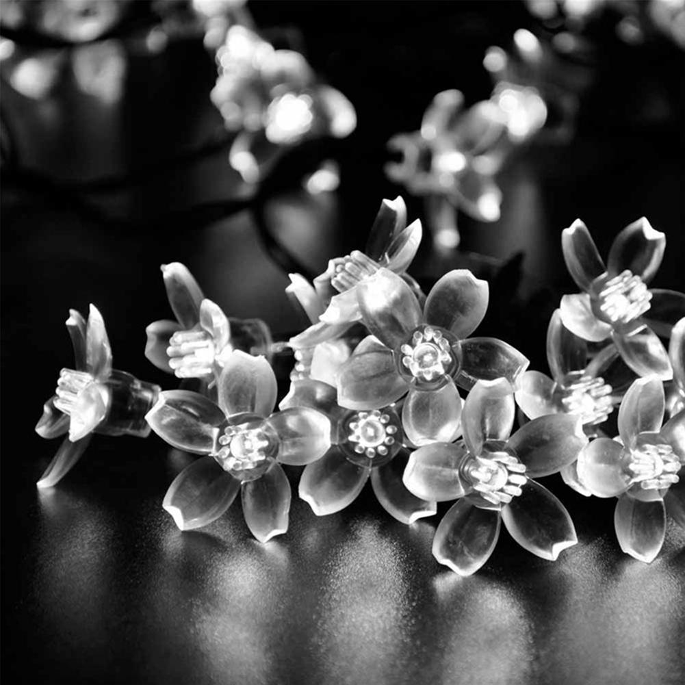 7M 50 LEDs Waterproof Cherry Blossoms String Light Solar Powered Fairy Lights for Outdoor Garden Patio White light#1