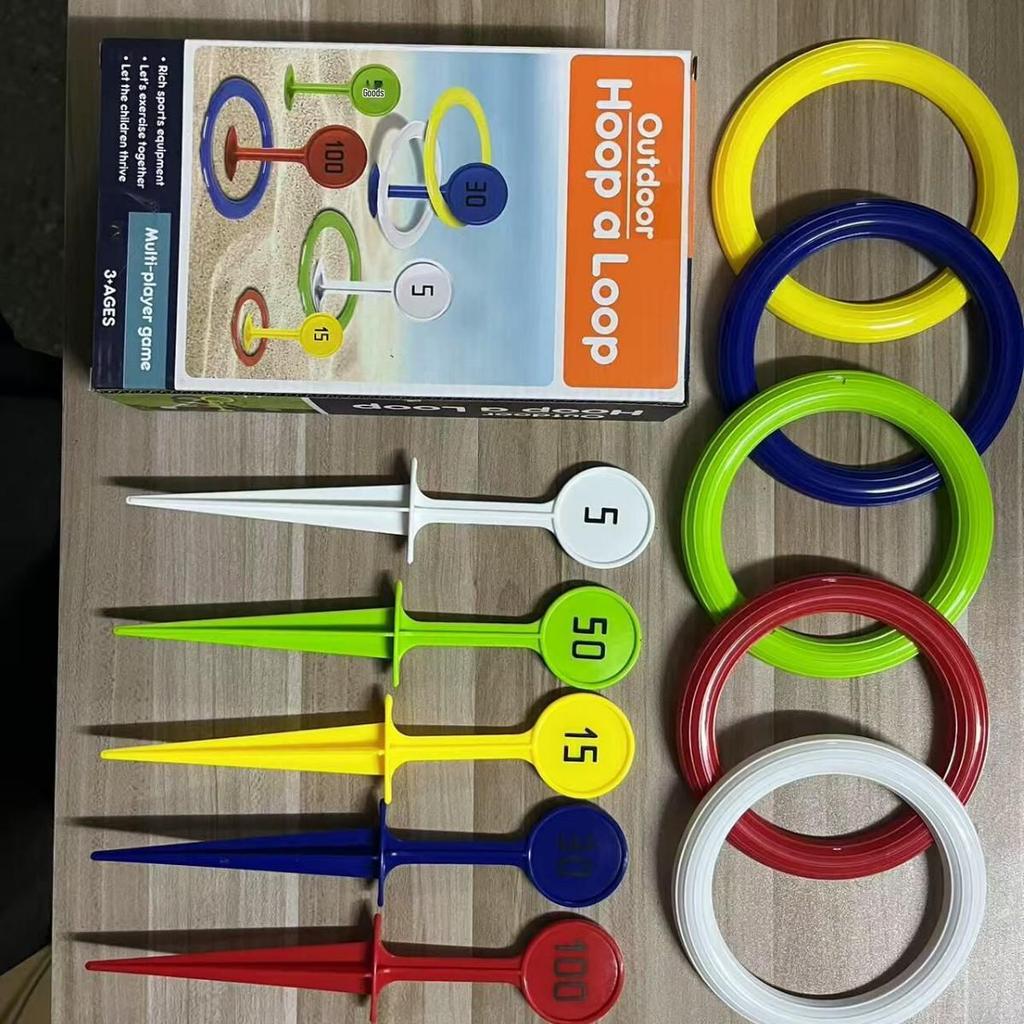 Kids' Outdoor Ring Toss Game - Interactive Beach and Lawn Toy for Parent-Child Fun