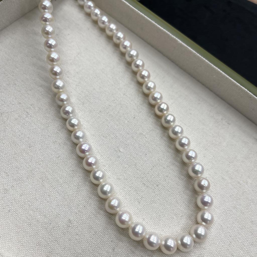 1String, White Natural Freshwater Pearls Beads for Jewelry Making DIY Crafts (Beads 9-10mm, Length 36cm)