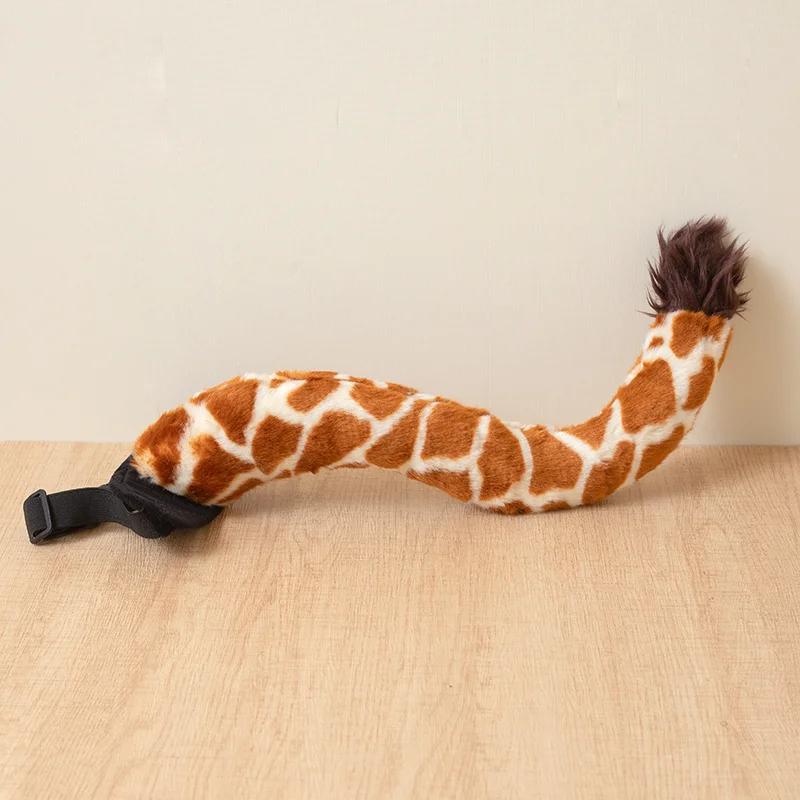 

Funny Wearable Animal Tail Plush Toys Cozy Lifelike Tiger Lion Leopard Raccoon Tail Toys Cosplay Props Cute Costume Party Decor 35cm