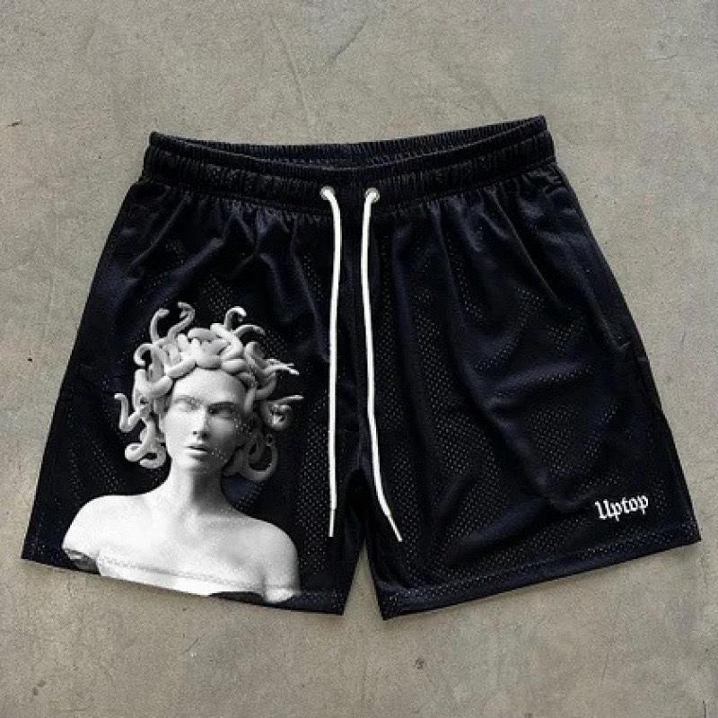 FlowStreet Summer Hot Selling 3D Printed Flame Printed Shorts, Quick Drying Sweat Absorbing Sports Shorts