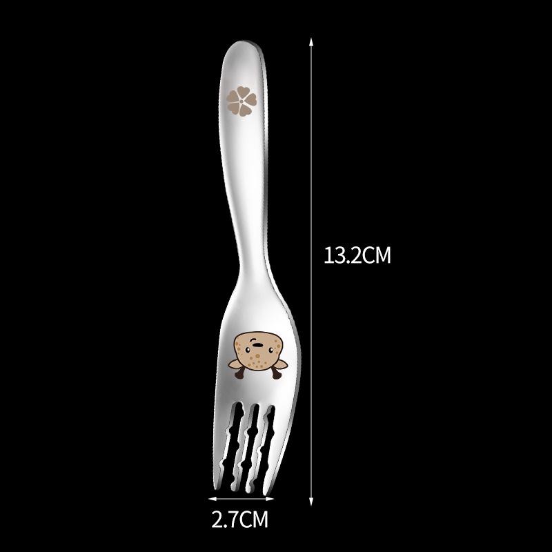 316 Stainless Steel Children's Spoon Fork for Eating and Drinking Soup Spoons Colorful Cartoon Dessert Spoons for Young Children