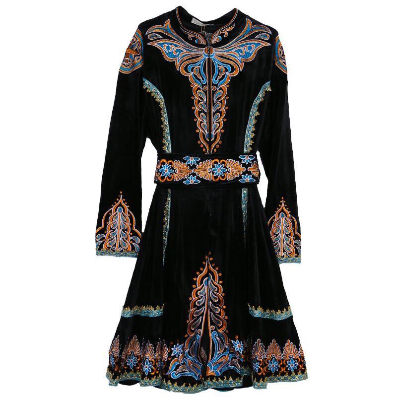 Men s Xinjiang Folk Dance Velvet Embroidered Jacket M
