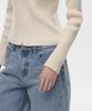 MUSINSA STANDARD WOMAN Ribbed Slim Knit Zip-Up [Cream]