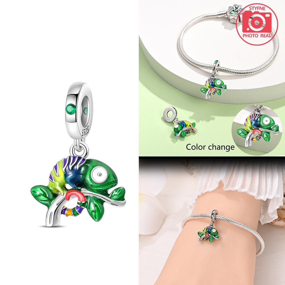 Authentic Copper Colors Charms Cute And Fun Chameleon Pendant For Dangle Pendant Bead Jewelry Beads New Gifts For Women