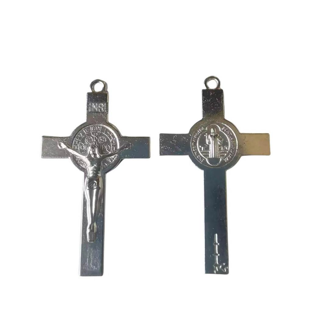 Modischer Kruzifix-Anhänger Choker Religiöse Kreuzkette Exquisite Metallanhänger Schlüsselbein-Ketten Damenschmuck