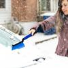 Ice Scraper 2 in 1 Snow Scraper and Brush Ergonomic Foam Grip Snow Remover for Cars Car Winter Cleaning Accessories for Safe