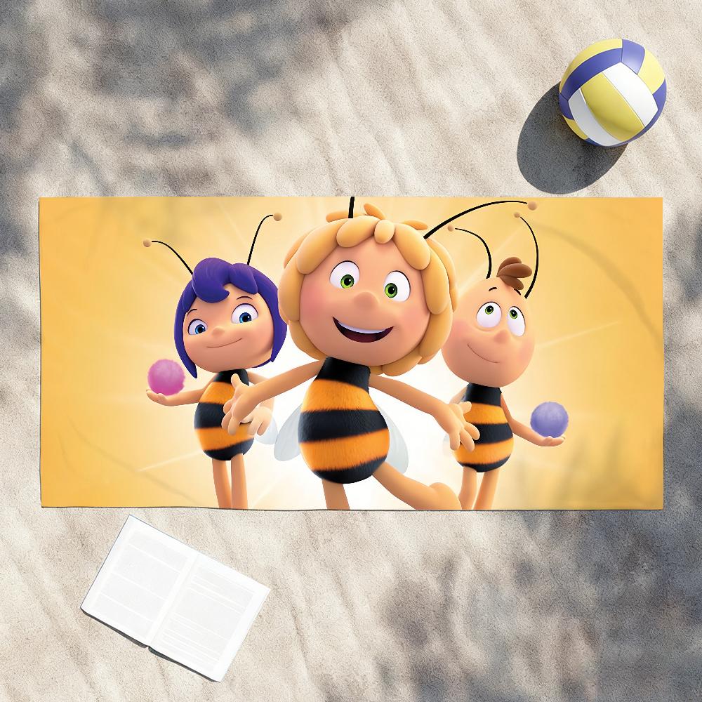

Cartoon M-Maya the Bee Cute Towel Shower Sauna Travel Spa Quick Dry Gym Accessories Soft Large Beach Towels W40*H60(CM)