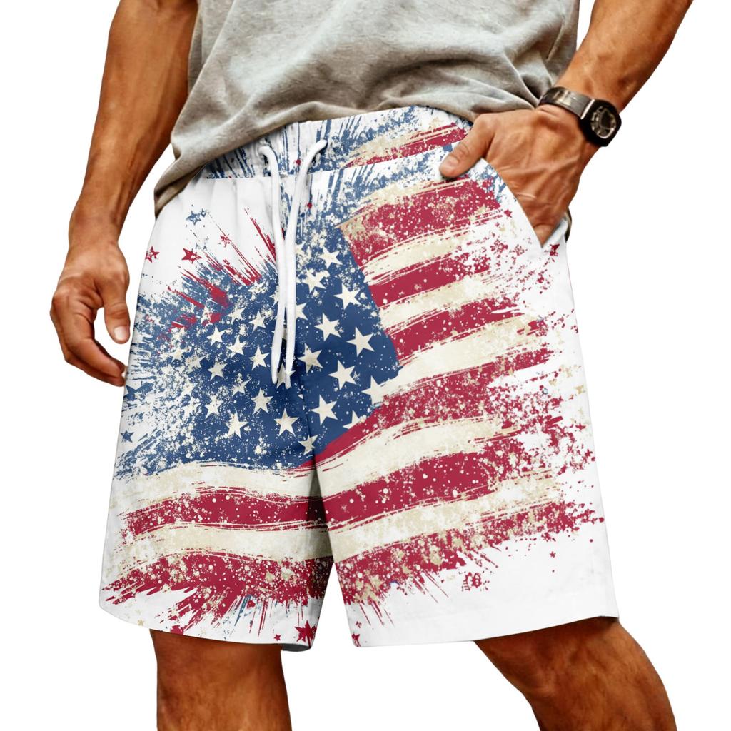 Men's Casual Trendy Colorful Printed Shorts - Men's Drawstring Sports Breathable Shorts