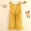 Widened Shoulder Straps Cotton-Linen Apron Stain-Resistant Kitchen Work Apron  Gardening Use